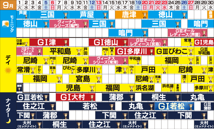 2026年9月のスケジュール